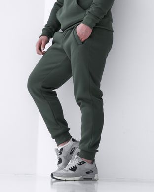 Зимові чоловічі спортивні штани темно-зеленого кольору  модель 4w3-темно-зелені