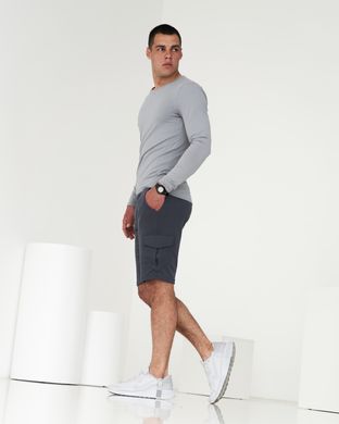 Чоловічі спортивні шорти фуме кольору з накладним карманом 8 модель