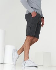 Чоловічі спортивні шорти сірого кольору з накладним карманом 8т2 модель