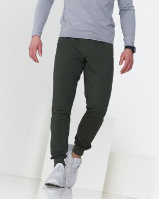 Тонкі чоловічі спортивні штани хакі кольору  модель 61pants_khaki