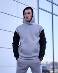Зимняя мужская спортивная худи серого цвета модель № 36w3-св-графит+ч