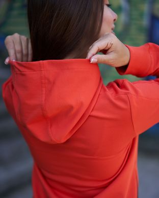 Жіночий спортивний костюм помаранчевого кольору на замку,  модель № W351т2