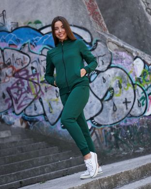Жіночий спортивний костюм зеленого кольору на замку,  модель № W351т2