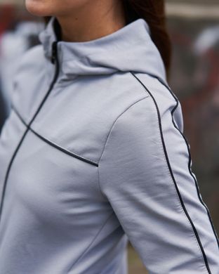Жіночий спортивний костюм світло-сірий кольору на замку,  модель № W351т2+k