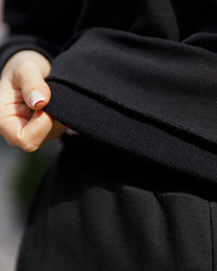 Жіночий спортивний костюм із застібкою чорного кольору, модель zip_т3_black
