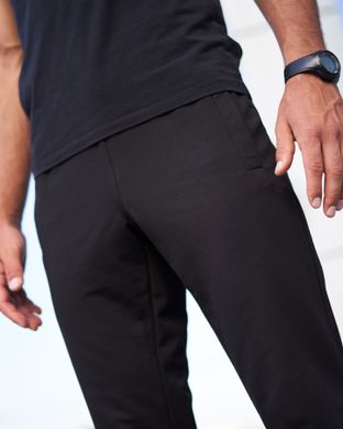 Тонкі чоловічі спортивні штани чорного кольору 61pants_black