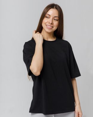 Жіноча футболка оверсайз чорного кольору  модель t-shirt23_W_black