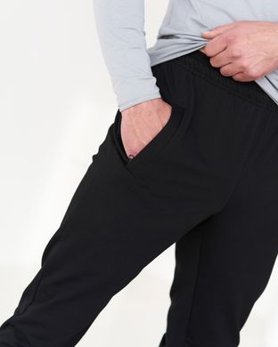 Тонкі чоловічі спортивні штани чорного кольору  модель 6pants_black