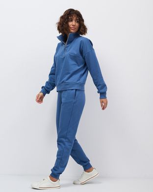 Жіночий спортивний костюм із застібкою синього кольору, модель zip_т3_blue